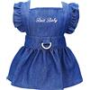 Izefia Abito per Cani Cucciolo Gonna di Lusso Vestiti Abiti da Principessa Aabito da Sera per Matrimoni Gonna Tutu Gonna in Denim per Cani di Piccola Taglia