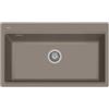 Plados LX8610-72 Lavello 1 Vasca Monovasca 86 x 51 cm Sopratop con fascia miscelatore Serie Lux 86 -10 finitura 72 MicroULTRAGRANIT TARTUFO