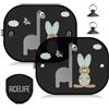 ACELIFE Tendine Parasole Auto Bambini con Protezione UV, 45x35,5cm Parasole Auto Bambini, Tendine Parasole Finestrini Laterali, Parasole Auto con Modelli Carini Protegge Bambino Animali Domestici-2 pz