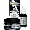 Garnier Air Cream Crema Viso Opacizzante Idratante AHA BHA con Carbone 50ml + Garnier PureActive Siero Anti Imperfezioni con Niacinamide Carbone AHA BHA Trattamento Brufoli Punti Neri da 30ml