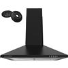 CIARRA Classe A++ Cappa Aspirante 60 cm 370 m³/h Cappa da Cucina in Acciaio INOX 3 livelli illuminazione a LED Filtro carbone CBCF002X2(Nera)
