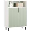 SoBuy Mobiletto bagno Mobile bagno con 3 Ripiani e 2 Ante, Armadietto portaoggetti Mobile contenitore Verde 60x30x87cm, BZR138-GR