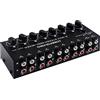 YIWENG Mixer stereo,B066 Mini Stereo 8 Canali Mixer Passivo RCA Mixer Audio Portatile 8 in 2 Out Distributore Stereo Controllo del Volume,Nessuna Alimentazione Esterna richiesta