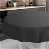 ANRO Tovaglia cerata, lavabile, da giardino, per interni ed esterni, rotonda, 140 cm, con orlo, colore nero