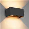 Klighten lampade da parete 24W Esterno/ Interno Moderno , lampada da esterno Bianco Caldo 3000K Applique da Parete, IP65 Impermeabile , Angolo del Fascio Regolabile Applique( Nero)
