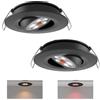 acegoo 2 x Faretti LED da Incasso 12V Camper Barca Interruttore Dimmer Integrato e Luce Rossa Orientabile 70° Soffitto Plafoniera per Roulotte Furgone, Angolo del fascio di 35° Alluminio Nero 3000K