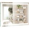 RELAX4LIFE Specchio da Bagno a LED 60 x 40 cm, Specchio da Parete con Interruttore Tattile, Antiappannamento, 3 Colori di Luce (3000K-6000K), Display dell'Ora e della Temperatura, Funzione Memoria