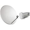 Tel PARABOLA 40CM ACCIAIO ANTENNA SATELLITARE PER SKY,TIVUSAT+ LNB OCCHIO 1 USCITA