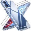 iVoler Anti Ingiallimento Chiaro Cover per Motorola Moto G34 5G con 2 Pezzi Pellicola Vetro Temperato, [Antiurto di Grado Militare] Custodia Trasparente Sottile Case