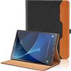 Oduio Custodia per Samsung Galaxy Tab A6 10.1 pollici 2016 SM-T580/T585 Pelle Tablet Case, Multi-angli Supporto Pieghevole Cover Protettiva con Tasca, Pencil Loop, Auto Sveglia/Sonno - Nero