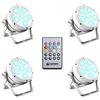 Cameo ROOT® PAR 6 WH SET 1 - Set composto da 4 x CLROOTPAR6WH incl. telecomando IR (CLPFLAT1REMOTE)