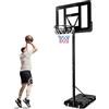 COSTWAY Canestro da Basket Portatile per Adulti, Canestro Basket Regolabile in Altezza 1,3M-3,05M con Ruote Tabellone Infrangibile e Retina Durevole, Adatto a Interno Esterno, Nero