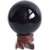 Mina Heal Sfera in Cristallo di Ossidiana da 5,6 cm per Fengshui, Meditazione, guarigione, divinazione, Decorazione della casa, Ossidiana al 100% Vera e Naturale
