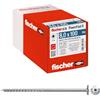 Fischer Viti per Legno e Costruzioni PowerFast FPF II WTP 8,0x100, Filettatura Parziale, Testa Svasata Flangiata, Impronta Torx, Zincata Bianca, 50 Pz, 566333