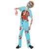 Smiffys Costume Zombie Chirurgo, Azzurro, comprende Pantaloni Insanguinati, Top, Maschera e Stetoscopio