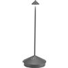 Zafferano, Pina, Lampada da Tavolo Ricaricabile e Senza Fili con Controllo Touch, Utilizzabile anche come Lampada da Esterni, Dimmer, 2200-3000 K, Altezza 29 cm, Colore Grigio Scuro