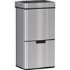 HOMCOM Pattumiera Automatica 72L con Sensore Infrarossi, 3 Scomparti e Coperchio Rimovibile, Acciaio e ABS, 42x30x81cm|Aosom