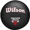 Wilson Mini Pallone da Basket NBA Team Tribute, Dotato di Canali di Precisione e Presa dinamica, Con Stabilità Dell'Aria Migliorata, Approvato NBA, Squadra: Chicago Bulls, Colore: Nero, Taglia: 3