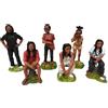 6 STATUINE IN RESINA PERSONAGGI RASTA GIAMAICANI CM 15-19,5