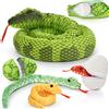 MorisMos Serpente Peluche Gigante, 200cm Verde Mamma Snake con 3 Kawaii Baby Serpente Giocattolo Morbido Animali di Peluche Grande Regalo per Ragazzi Ragazze Fidanzata Compleanno
