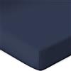 Bassetti Lenzuolo con angoli elasticizzati tinta unita Marine 137, in cotone ed elastan, colore blu marino, dimensioni: 90 x 190 cm, 100 x 220 cm, 9302346