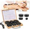 Fachmach 10 Pezzi Hot Stone Massage Kit Professionale con Scatola di Bambù,Pietre Calde per Massage per Massaggio per Rilassa,Guarisce e Allevia il Dolore