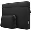 TECOOL 13-13,3 Pollici Custodia PC Portatile Compatibile con MacBook Air 13 M1 13,6 M3 M2 2024-2010, MacBook Pro 13/14 M3 M2 M1 2023-2012, 13,3'' HP Dell Acer Custodia 13,5 Surface Laptop, Nero