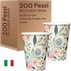 Generico Mecup Bicchieri in Carta, Bicchieri Monouso, 200 Pezzi, Tazza Caffè 200 ml, Usa e Getta, Per Bevande Calde e Fredde, Design Elegante, Igienici, Biodegradabili, Fantasia Floreale