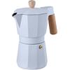 BERGNER NATURALLY - Caffettiera 3 tazze Alluminio Bianco - Conduttore termico superiore - Manico e pomolo in legno di faggio - Anello in silicone - Compatibile con vari fornelli.