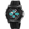 SKMEI Orologio da polso da uomo, impermeabile, militare, analogico, digitale, con cronografo a LED, multi ora, in acciaio inox, da uomo, 2065-BKBK, Sportivo