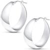 Amberta Orecchini a Cerchio Spessi in Argento Sterling 925 da Donna: Orecchini a Cerchio Chunky in Argento Sterling 25 mm