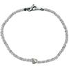 Spadarella Gioielli SPADARELLA BRACCIALE DONNA IN ARGENTO 925 CON CUORE E CON 2 NODINI IN COTONE MARINO COLORE GRIGIO FATTI VICINO ALLA CHIUSURA LUNGHEZZA 17 CM