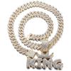 HALUKAKAH Collana con Ciondolo Placcato in Oro 18K per Uomo - Oltre 1000 Diamanti - Catena a Maglie Cubane - Ciondolo a Lettera King della Corona - Stile Hip Hop - con Scatola Regalo