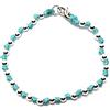 Spadarella Gioielli Spadarella spadino bracciale con sfere in argento 925 di diametro 4 mm e cotone marino colore turchese.Lunghezza 17cm.SPBR02