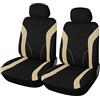 Upgrade4cars Coprisedili Anteriori Auto Beige Nero Universali Accessori | Per guidatore & passeggero | Protegge i sedili dall'usura | Inodore & antiscivolo | Qualità collaudata