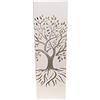 DRW Portaombrelli albero della vita bianco metallo 15,5 x 15,5 x 49 cm con gancio per ombrelli piccoli e vassoio raccogli acqua