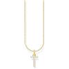 Thomas Sabo Collana con lettera T, argento dorato con zirconi, Oro giallo, KE2259-414-14