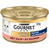 Gourmet Cibo per gatti Gold Mousse, Cibo umido con salmone - 24x85g - (24 lattine; 2,04kg)