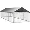 Festnight Gabbia per Cani da Esterno con Tetto Box Metallo 600x200x150 cm