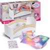 BABY born Lettino arcobaleno - Con luce, melodia rilassante, lenzuola reversibili e adesivi - Accessori di qualità, dai 3 anni