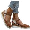 Kobilee Sandali Chiusi Davanti Donna Tacco Plateau Estive Sandalo Platform Lacci Comodi Scarpe Casual Eleganti Espadrillas Alta Chiuse Sandali con Zeppa 2023