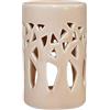 ZEN ARÔME Zen'Arôme - Bruciatore per profumo, diffusore di olio e profumo, portacandele per aromaterapia in ceramica con proiezione di luce, altezza 11 cm, beige foresta, Zen'Arôme