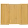 Relaxdays Portaposate da Cassetto Allungabile, bambù e MDF, Divisorio con 5-7 Scomparti, Organizer da Cucina, Marrone, Fibra di Legno