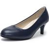 EDITCOZY Décolleté da donna con tacco basso, punta chiusa, scarpe da sposa, Bluepu, 38 EU