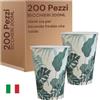 Generico Mecup Bicchieri in Carta, Bicchieri Monouso, 200 Pezzi, Tazza Caffè 200 ml, Usa e Getta, Per Bevande Calde e Fredde, Design Elegante, Igienici, Biodegradabili, Fantasia Floreale
