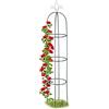 Relaxdays Graticolato ad Obelisco, per Piante Rampicanti, Rose, Resistente, Autoportante, Altezza 200 cm, Verde Scuro
