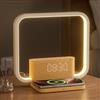 blonbar Lampada da Comodino con Caricatore Wireless da 10w, 2 Sveglie, Sveglia Luce Wake-Up Light, Dimmerabile a 3 Livelli, 10 Suoni Rilassanti per Dormire, Luce Notturna per Camera da Letto