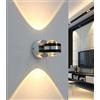 KRUIHAN Aplique LED da Parete Interni 6W,Applique da Parete Interno,Lampade da Parete,Applique Cristallo,Plafoniere da Parete,Adatta per Soggiorno,Camera da letto,Corridoio,Bianco Caldo