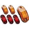 Sidaqi luci ingombro led 12-24V 6LED highbright indicatore di direzione laterale Luci di ingombro per camion camper Ambra&Rosso-6PCS