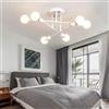 Mengjay Lampadario Soggiorno Industriale, Plafoniera Soffitto Vintage E27, Lampada da Soffitto per Camera da letto Soggiorno Cucina (Bianco)